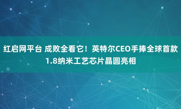 红启网平台 成败全看它！英特尔CEO手捧全球首款1.8纳米工艺芯片晶圆亮相